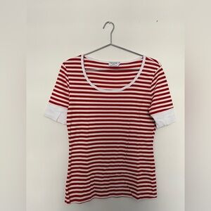 Frame Red White Striped T Shirt med